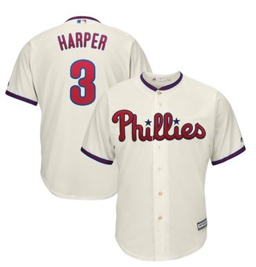 Youth Philadelphia Phillies #3 Bryce Harper Cream New Cool Base Stitched MLB Jersey.png