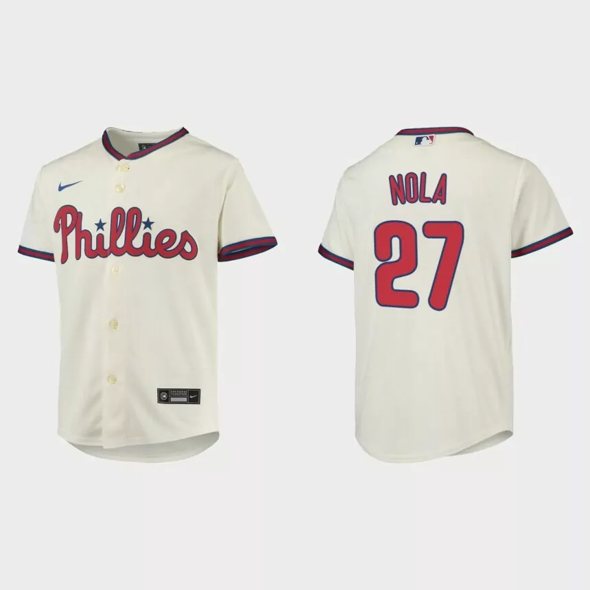 Youth Philadelphia Phillies Aaron Nola Cream Replica Jersey