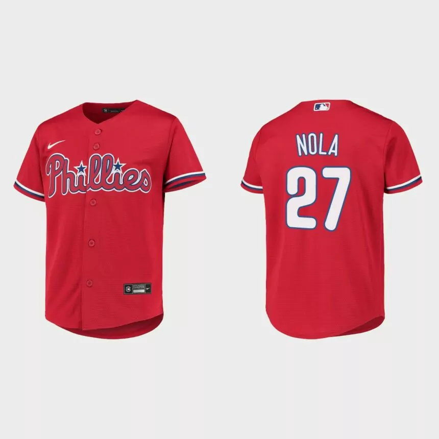 Youth Philadelphia Phillies Aaron Nola Red Replica Jersey