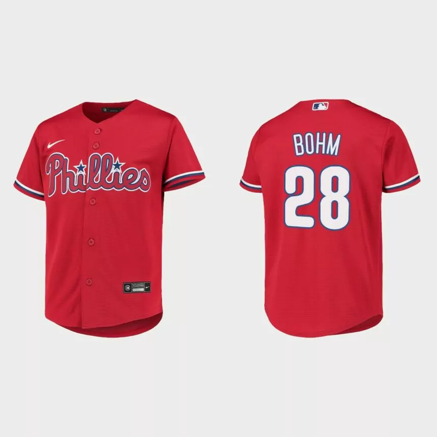 Youth Philadelphia Phillies Alec Bohm Red Replica Jersey