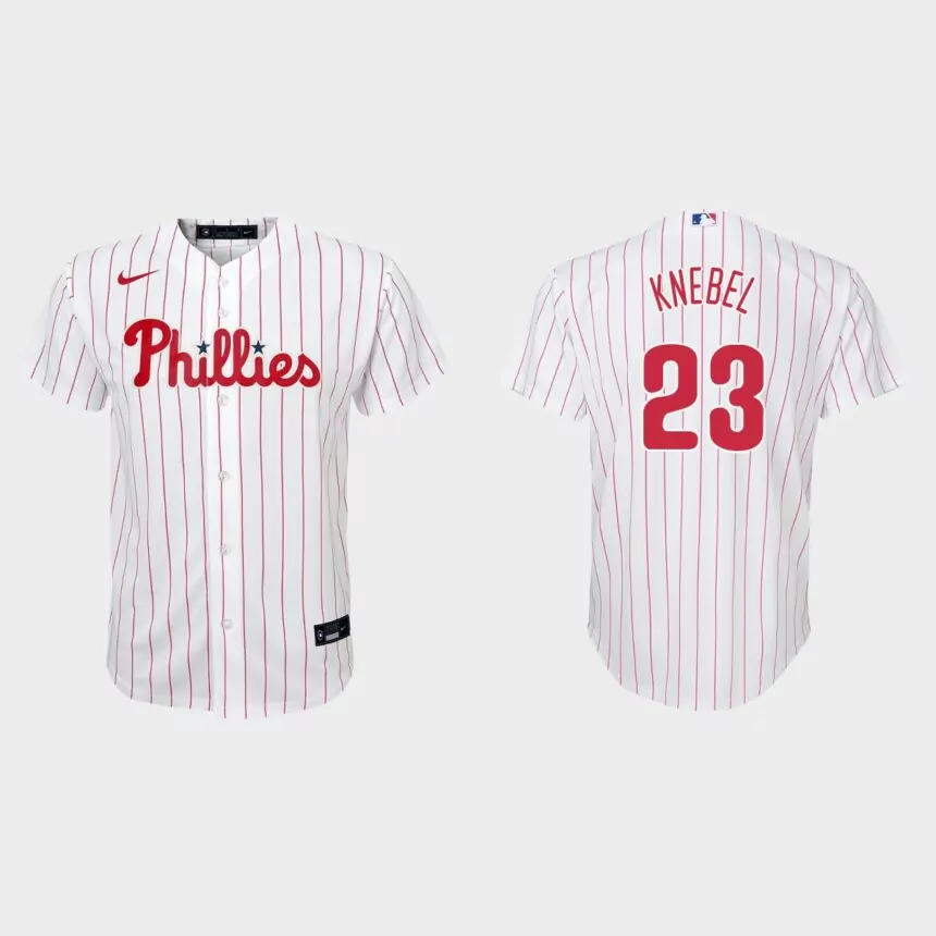 Youth Philadelphia Phillies Corey Knebel White Replica Home Jersey