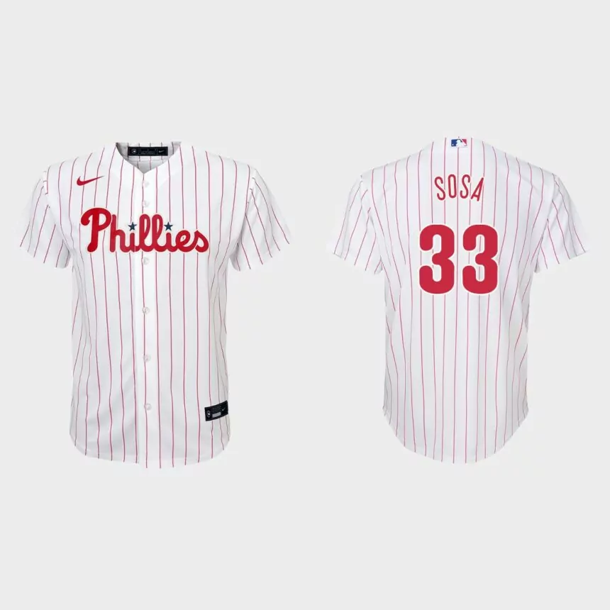 Youth Philadelphia Phillies Edmundo Sosa White Replica Home Jersey