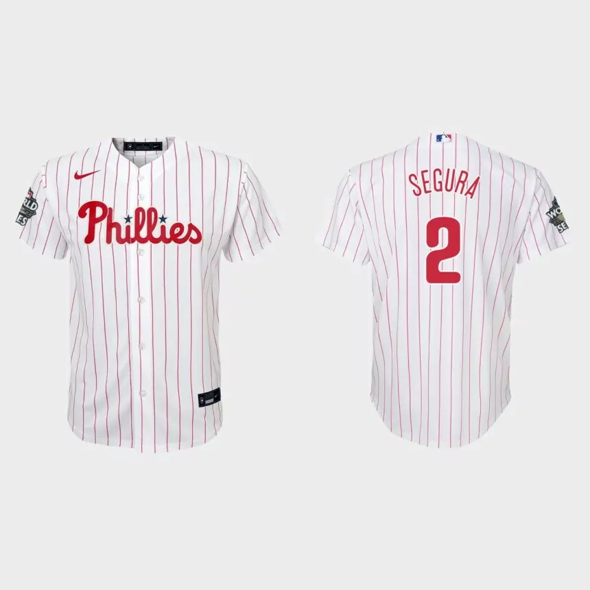Youth Philadelphia Phillies Jean Segura White 2022 World Series Replica Jersey