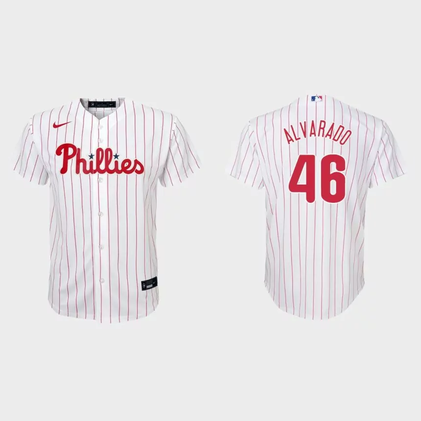 Youth Philadelphia Phillies Jose Alvarado White Replica Home Jersey