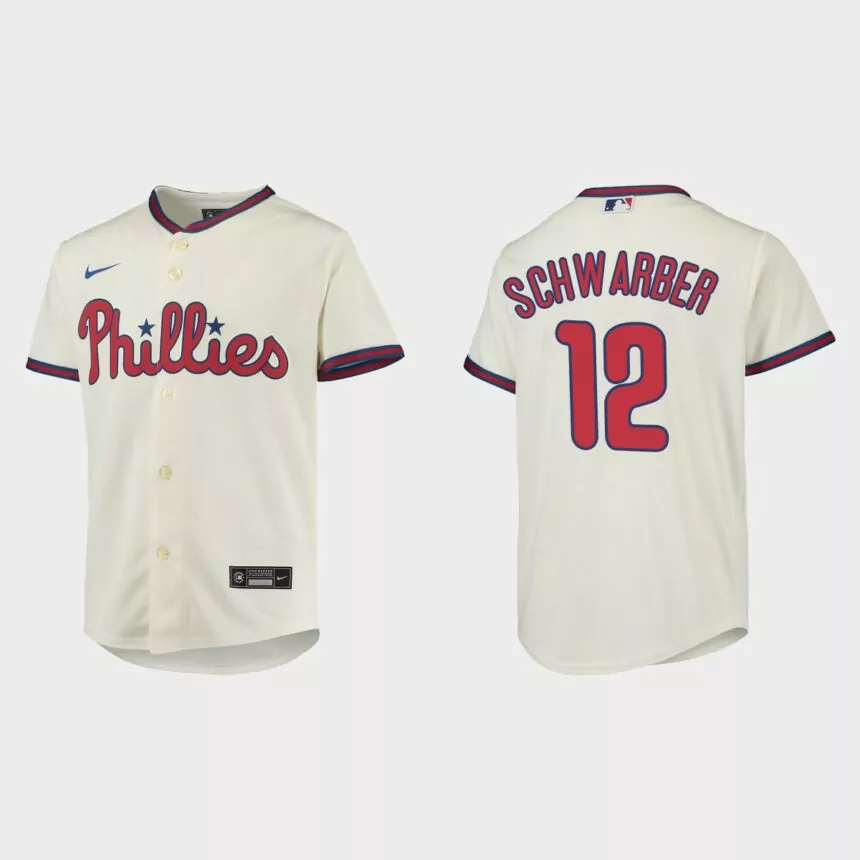 Youth Philadelphia Phillies Kyle Schwarber Cream Replica Jersey