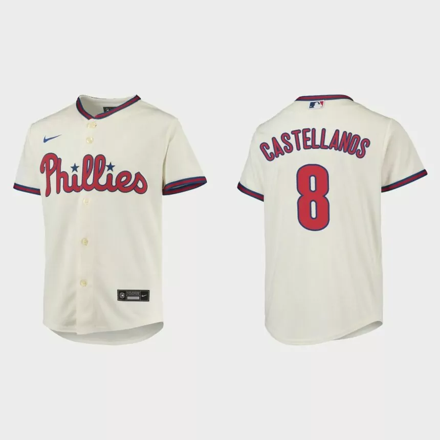 Youth Philadelphia Phillies Nick Castellanos Cream Replica Jersey