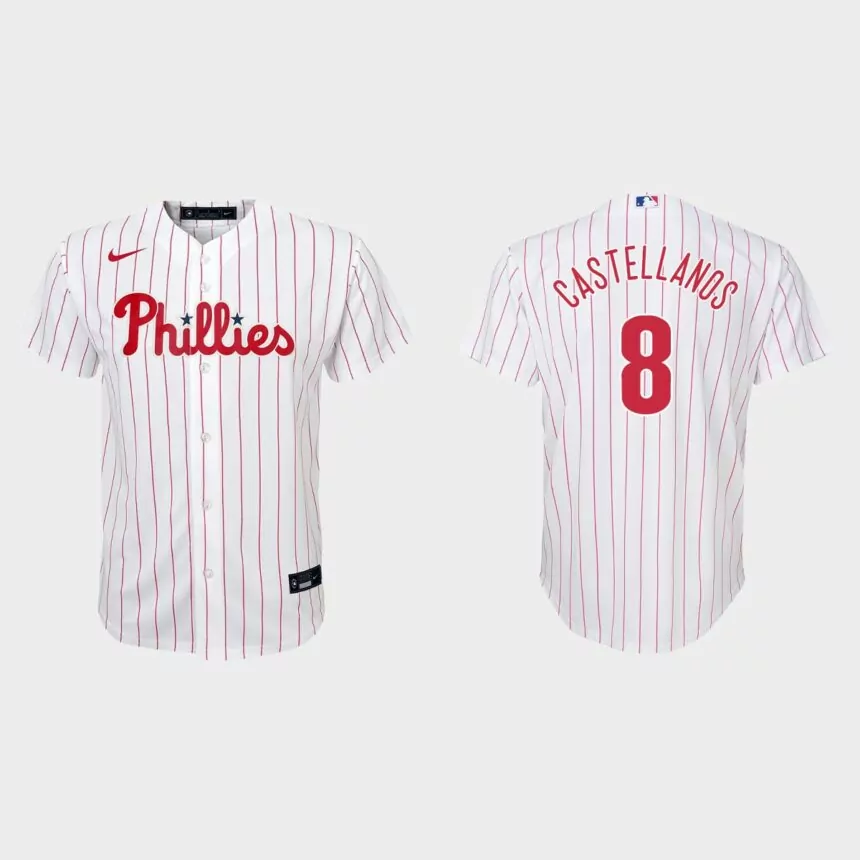 Youth Philadelphia Phillies Nick Castellanos White Replica Home Jersey