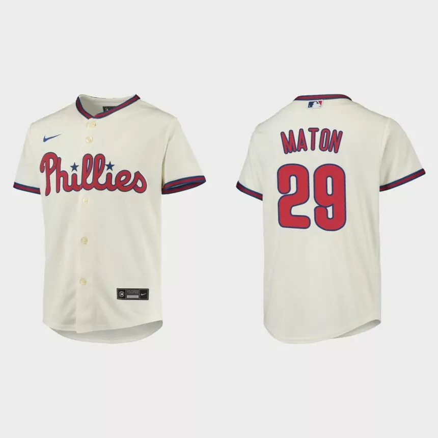 Youth Philadelphia Phillies Nick Maton Cream Replica Jersey