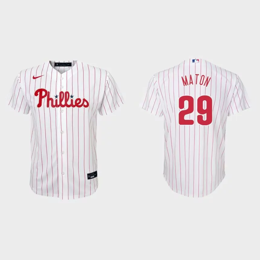 Youth Philadelphia Phillies Nick Maton White Replica Home Jersey