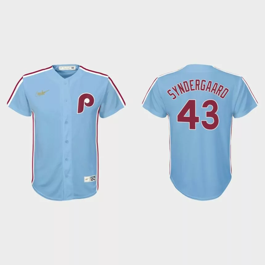 Youth Philadelphia Phillies Noah Syndergaard Light Blue Cooperstown Collection Jersey