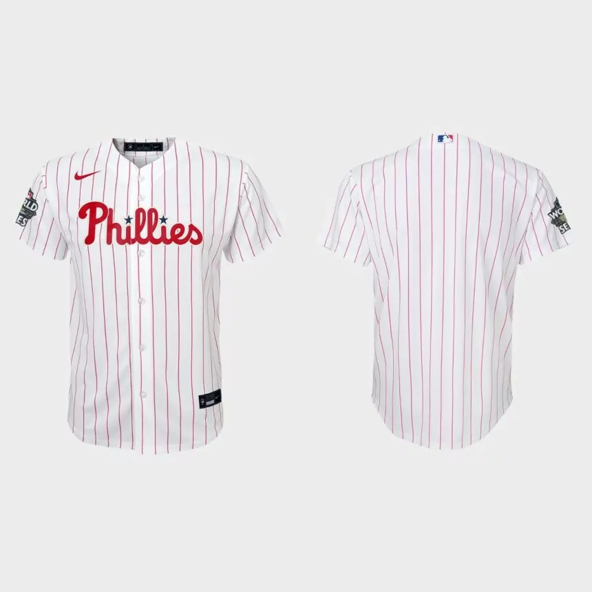 Youth Philadelphia Phillies White 2022 World Series Replica Jersey