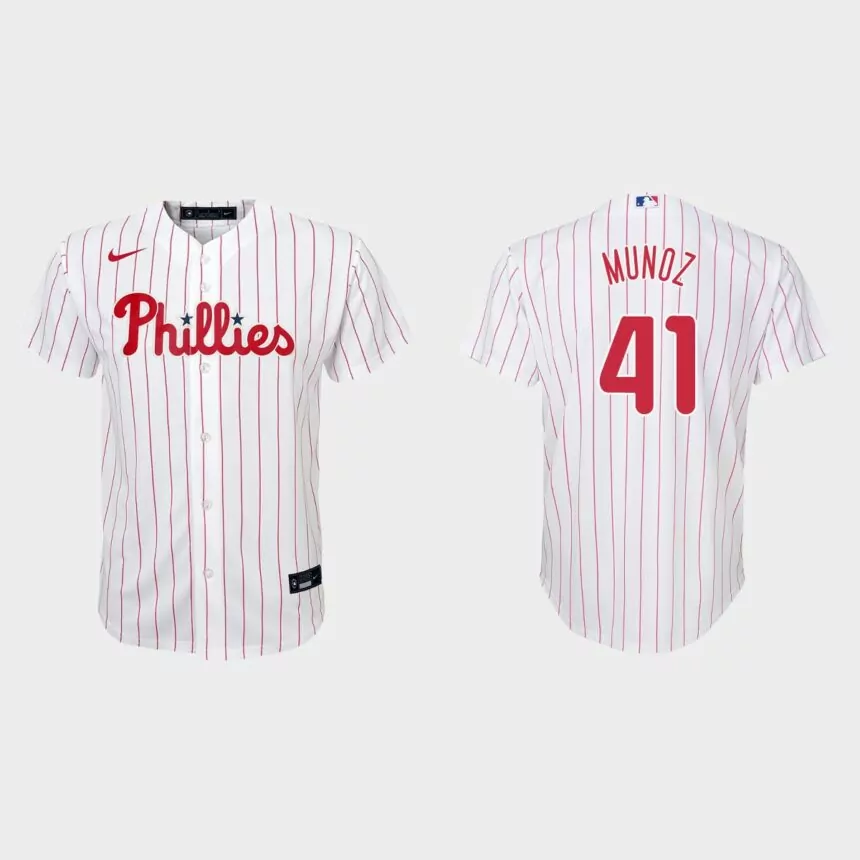 Youth Philadelphia Phillies Yairo Munoz White Replica Home Jersey