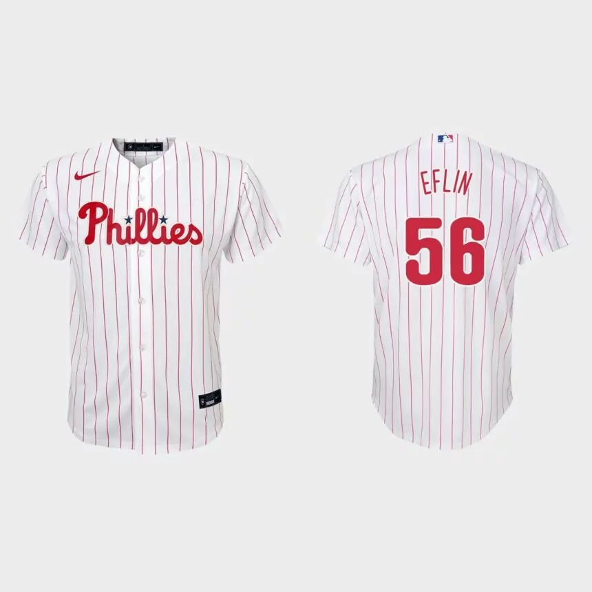 Youth Philadelphia Phillies Zach Eflin White Replica Home Jersey