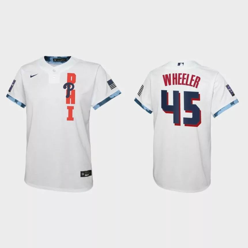 Youth Philadelphia Phillies Zack Wheeler White 2021 MLB All-Star Game Jersey