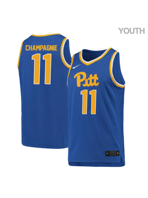 Youth Pittsburgh Panthers #11 Justin Champagnie Nike 2019 Royal College Basketball Game Jersey