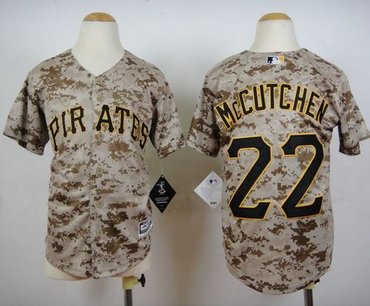 Youth Pittsburgh Pirates #22 Andrew McCutchen Camo Cool Base Stitched Baseball Jersey
