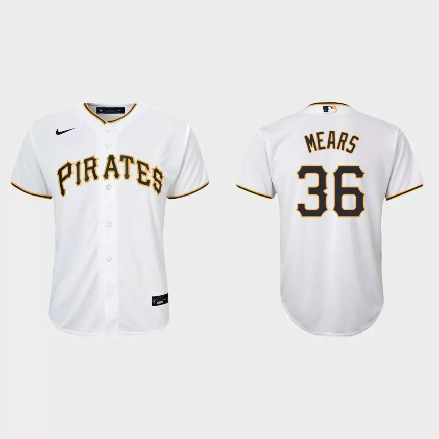 Youth Pittsburgh Pirates #36 Nick Mears White Replica Home Jersey