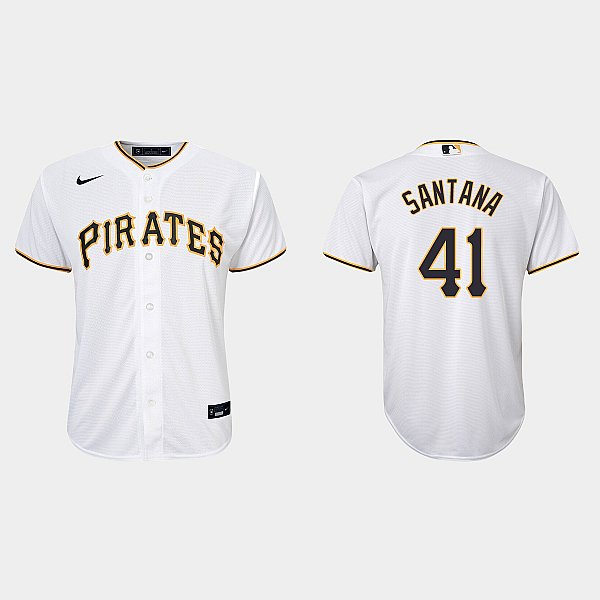 Youth Pittsburgh Pirates #41 Carlos Santana Nike White Home CoolBase Jersey