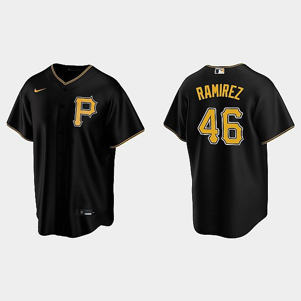 Youth Pittsburgh Pirates #46 Yohan Ramirez Nike Black Alternate Team Logo Coolbase Jersey