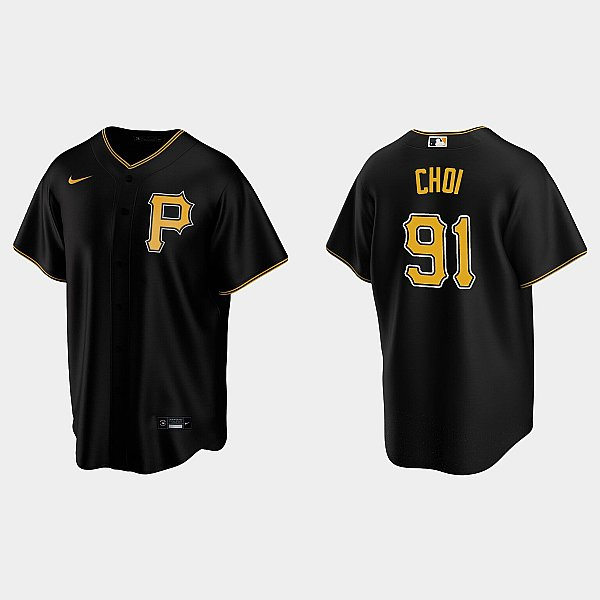 Youth Pittsburgh Pirates #91 Ji-Man Choi Nike Black Alternate Team Logo Coolbase Jersey