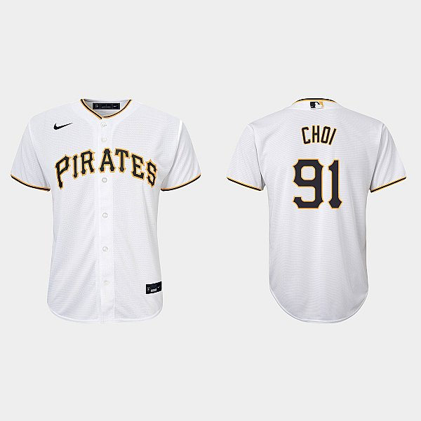 Youth Pittsburgh Pirates #91 Ji-Man Choi Nike White Home CoolBase Jersey