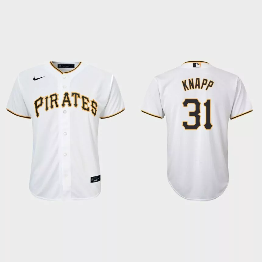 Youth Pittsburgh Pirates Andrew Knapp White Replica Home Jersey