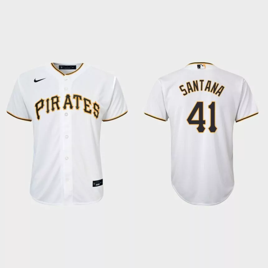 Youth Pittsburgh Pirates Carlos Santana White Replica Home Jersey