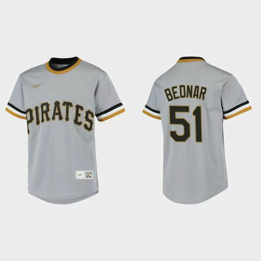 Youth Pittsburgh Pirates David Bednar Gray Cooperstown Collection Jersey