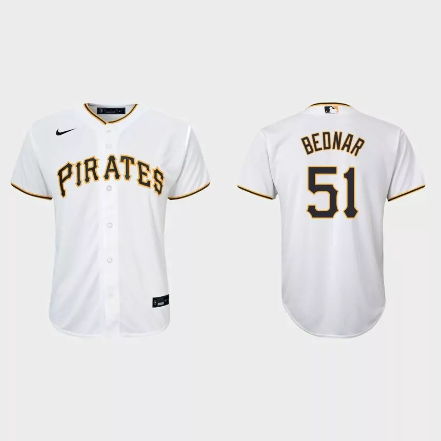 Youth Pittsburgh Pirates David Bednar White Replica Home Jersey