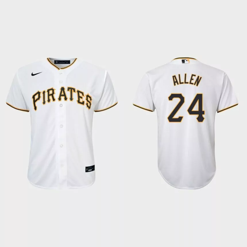 Youth Pittsburgh Pirates Greg Allen White Replica Home Jersey