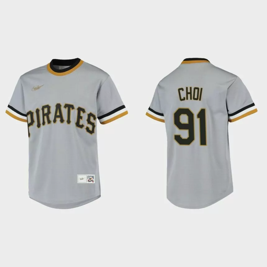 Youth Pittsburgh Pirates Ji-Man Choi Gray Cooperstown Collection Jersey