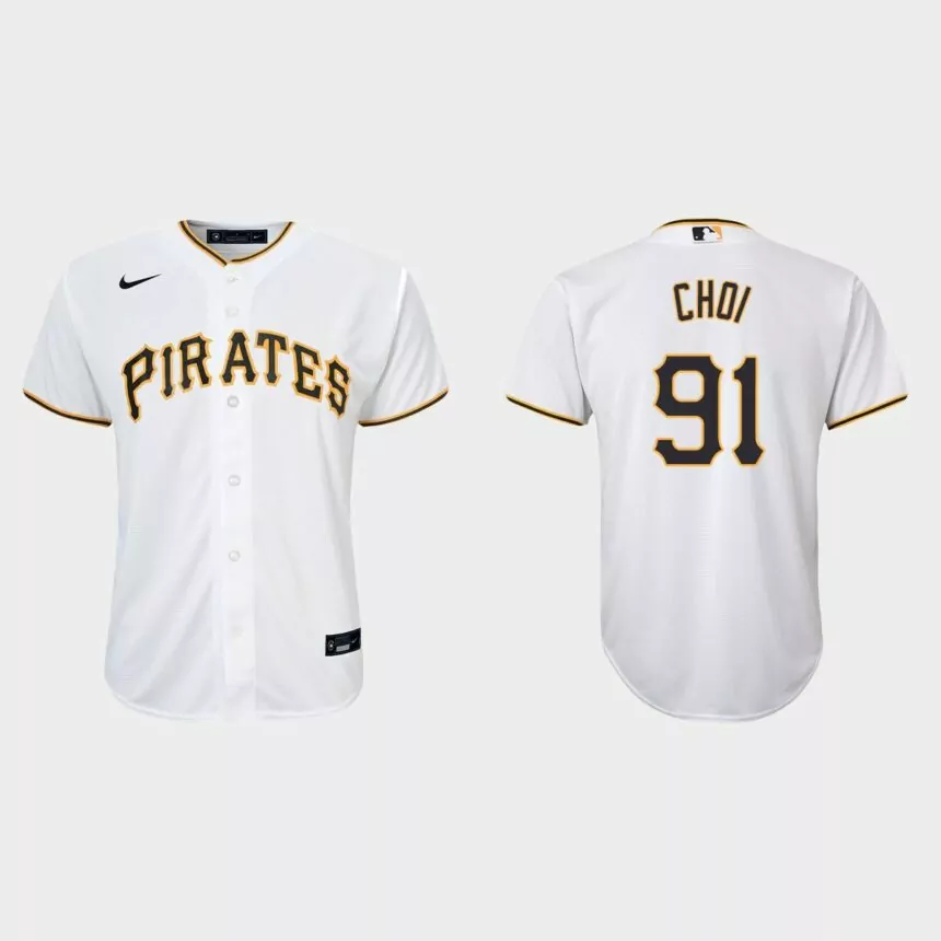 Youth Pittsburgh Pirates Ji-Man Choi White Replica Home Jersey