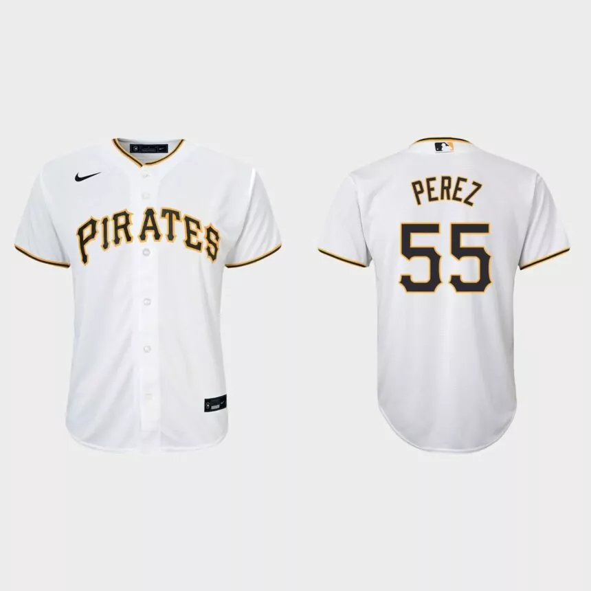 Youth Pittsburgh Pirates Roberto Perez White Replica Home Jersey