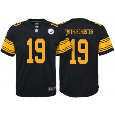 Youth Pittsburgh Steelers #19 JuJu Smith-Schuster Black Color Rush Game Jersey