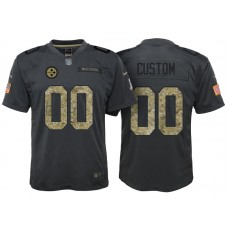 Youth Pittsburgh Steelers Anthracite Camo 2016 Salute to Service Veterans Day Customized Jersey
