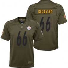 Youth Pittsburgh Steelers David DeCastro Olive 2017 Salute to Service Game Jersey