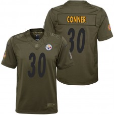 Youth Pittsburgh Steelers James Conner Olive 2017 Salute to Service Game Jersey