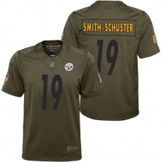 Youth Pittsburgh Steelers JuJu Smith-Schuster Olive 2017 Salute to Service Game Jersey