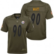 Youth Pittsburgh Steelers T.J. Watt Olive 2017 Salute to Service Game Jersey