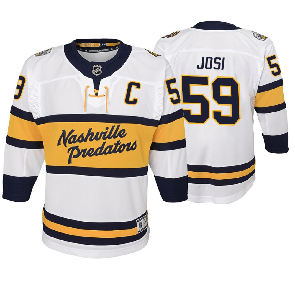 Youth Predators #59 Roman Josi 2020 Winter Classic Jersey - White