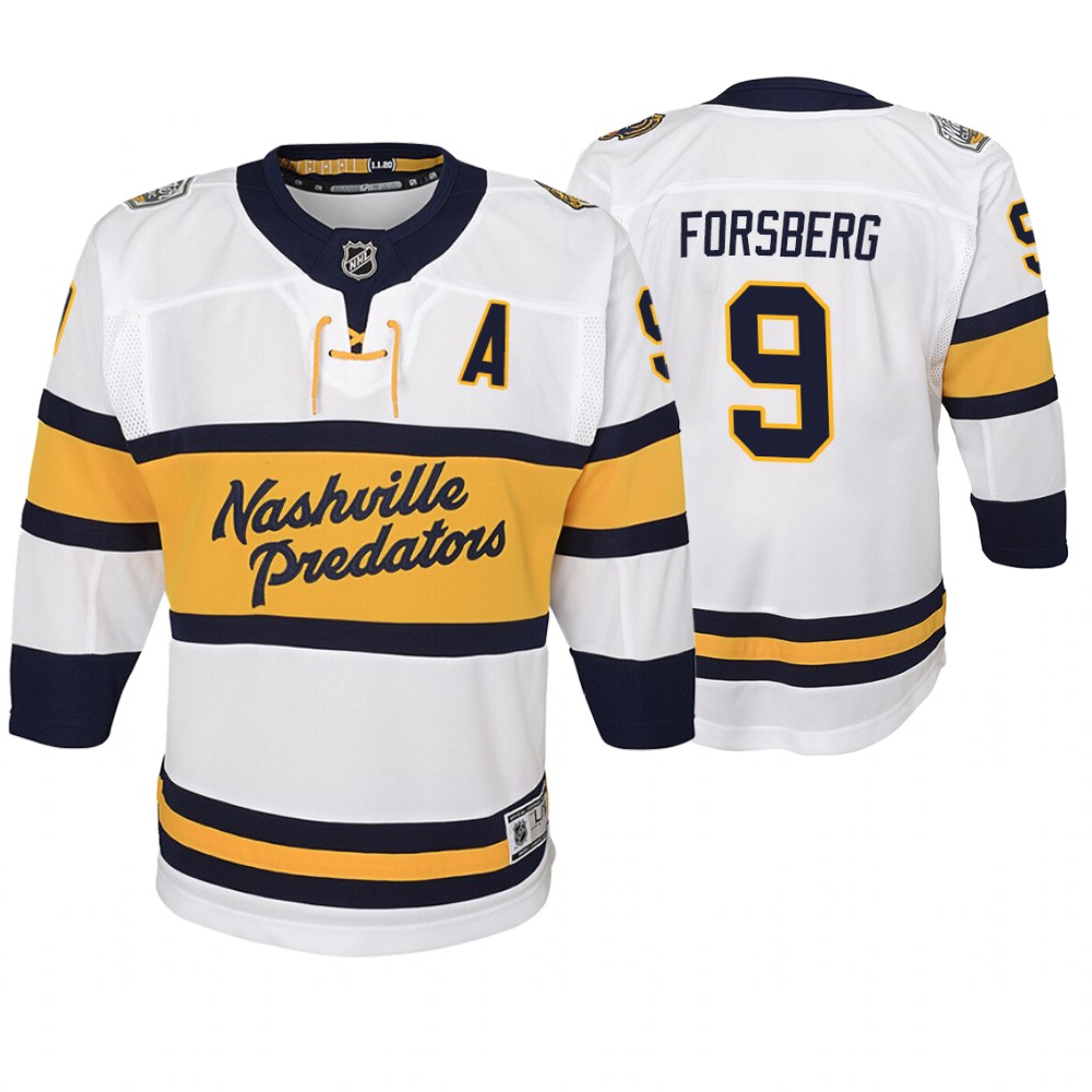 Youth Predators #9 Filip Forsberg 2020 Winter Classic Jersey - White