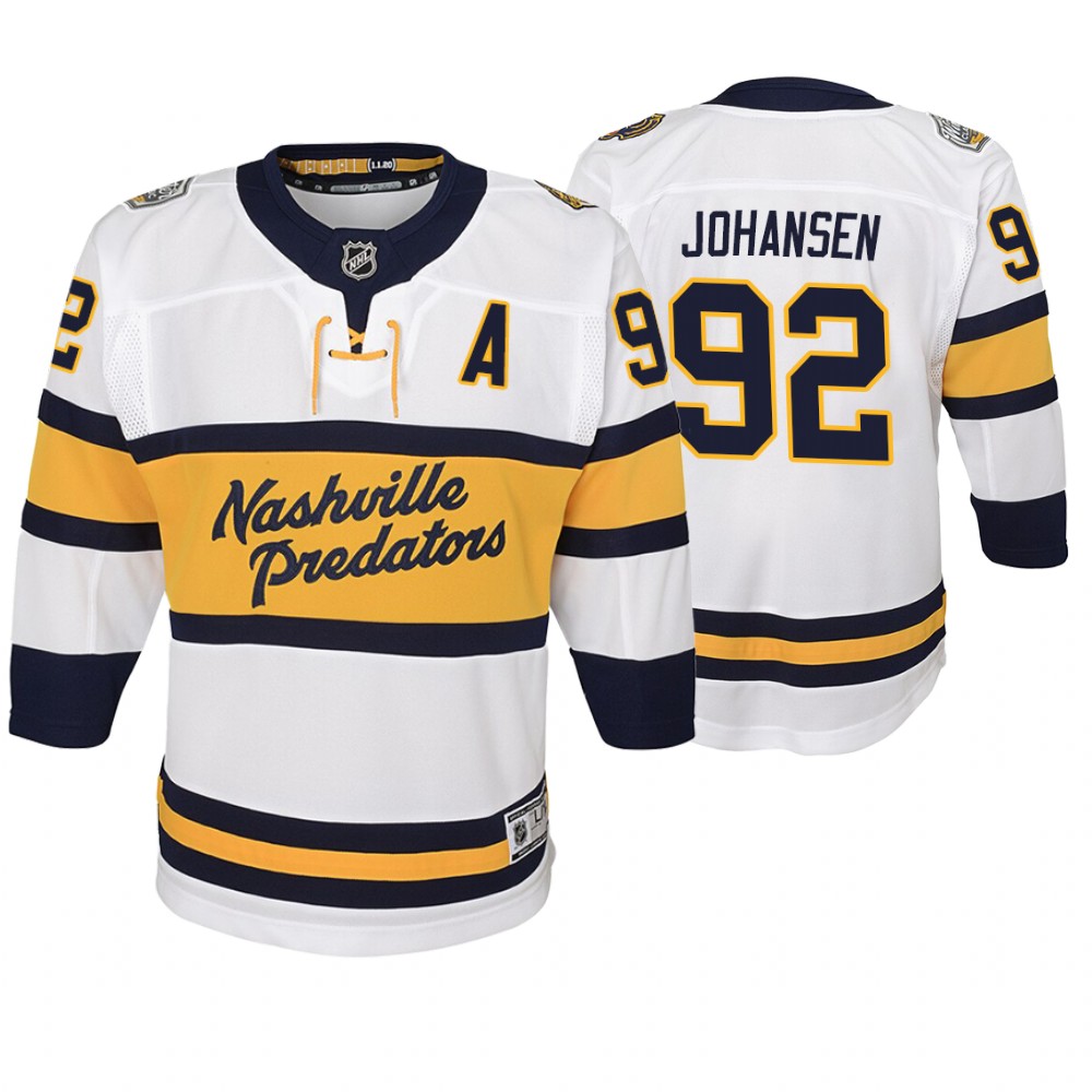 Youth Predators #92 Ryan Johansen 2020 Winter Classic Jersey - White