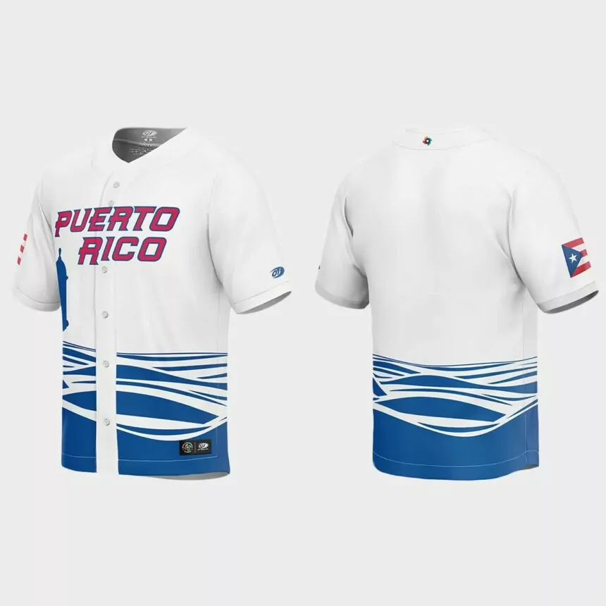 Youth Puerto Rico Baseball White 2023 World Baseball Classic Jersey