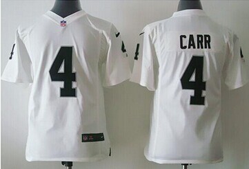 Youth Raiders #4 Derek Carr White NFL Elite Jersey