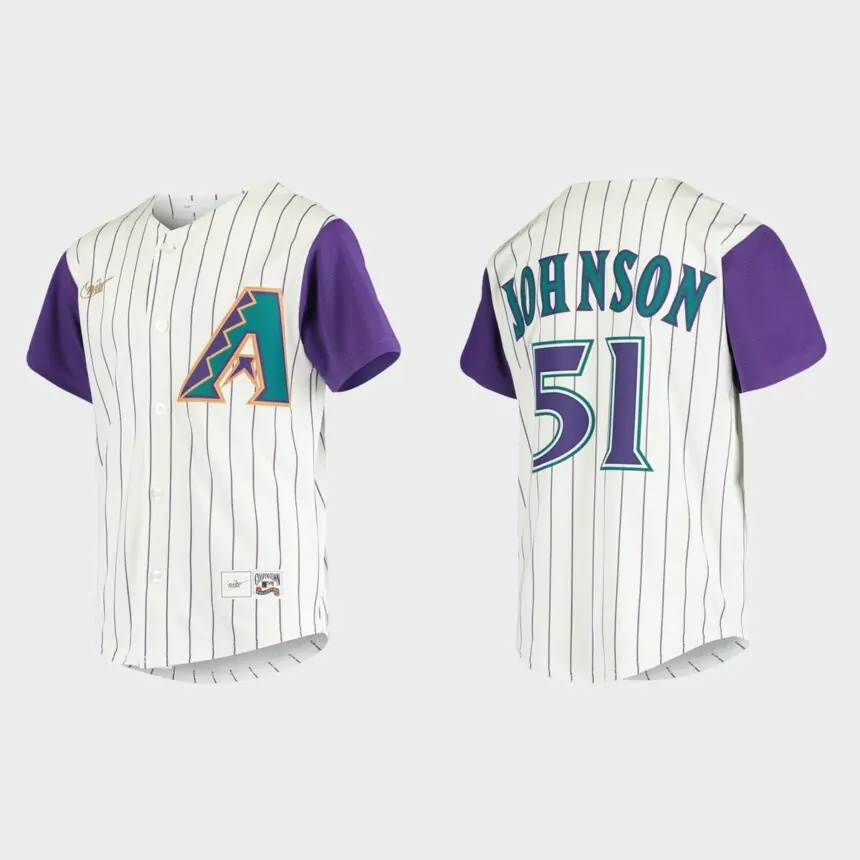Youth Randy Johnson Arizona Diamondbacks Cooperstown Collection Alternate Jersey – Cream Purple.jpg