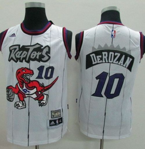 Youth Raptors #10 DeMar DeRozan White Throwback Stitched NBA Jersey