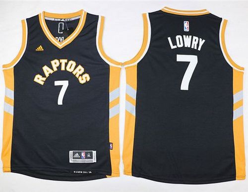 Youth Raptors #7 Kyle Lowry Black  Stitched NBA Jersey