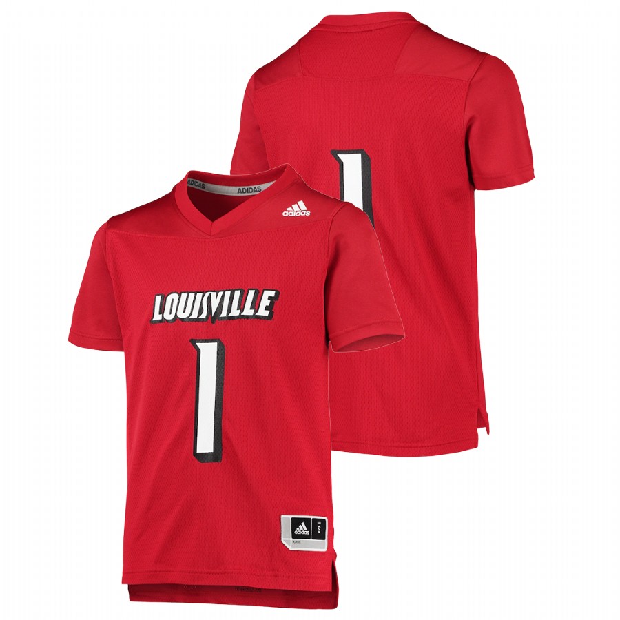 Youth Red Louisville Cardinals Custom College Football Replica Jersey