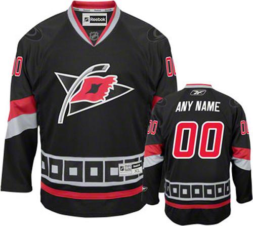 Youth Reebok Carolina Hurricanes Customized Authentic Black Third NHL Jersey