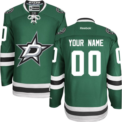 Youth Reebok Dallas Stars Customized Authentic Green Home NHL Jersey